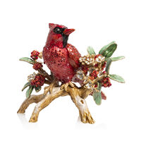 Brocade Cardinal Onbranch Figurine, small